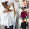 Blusa de Gasa Hombro Descubierto para Mujer