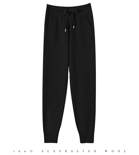 Pantalones de Punto Otoño-Invierno para Mujer, Cintura Alta Drapeado Elegante Efecto Adelgazante - Image 13