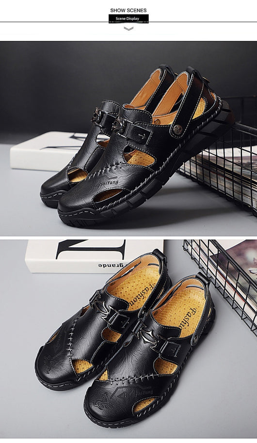 Sandalias Casuales de Cuero Genuino para Hombre - Estilo Versátil y Cómodo - Image 22