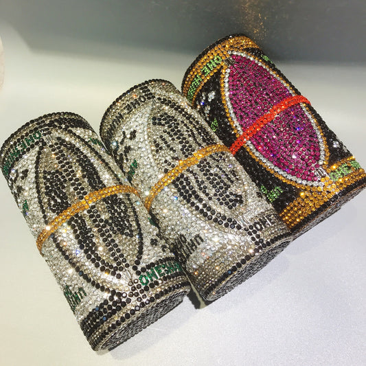 Bolso de Noche Cristal Brillante Efecto Dólar