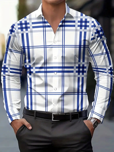 Camisa Manga Larga Slim Fit Impresa en 3D para Hombre - Image 18