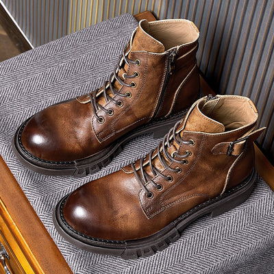 Botas de Trabajo Altas de Cuero para Motociclista