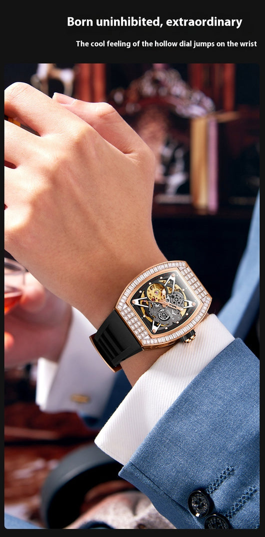 Reloj Automático Mecánico para Hombre con Correa de Silicona y Resistencia al Agua - Image 16