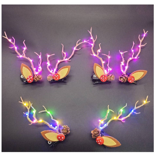 Diadema de Astas Navideña con Luz LED y Rama Decorativa - Image 11