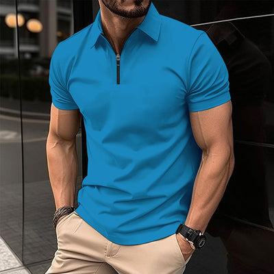 Playera Deportiva para Hombre con Cierre y Color Sólido - Verano - Image 22