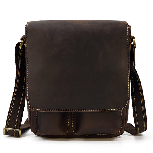 Bolsa Bandolera de Cuero Genuino Crazy Horse para Hombre - Image 24