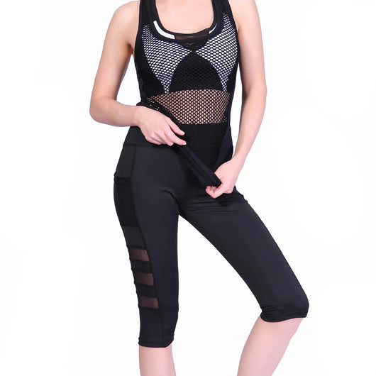 Pantalones Deportivos de Cintura Alta para Mujer con Bolsillos y Malla Transpirable - Image 10