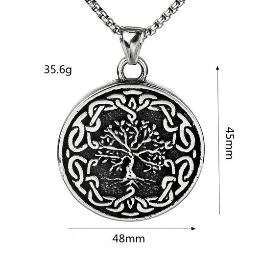 Collar Vikingo Árbol de la Vida en Acero Titanio para Hombre - Image 2