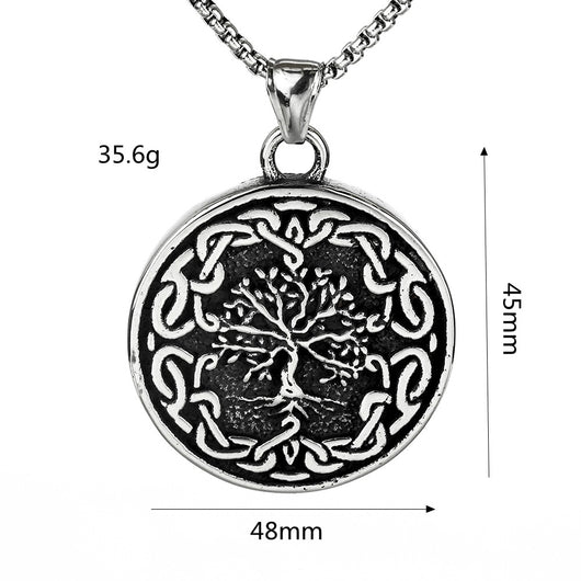 Collar Vikingo Árbol de la Vida en Acero Titanio para Hombre - Image 2