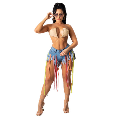 Shorts de Mezclilla con Alta Elasticidad y Cordones - Image 7