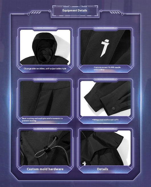 Abrigo Trench Mecánico con Doble Cierre y Capucha para Hombre - Image 17