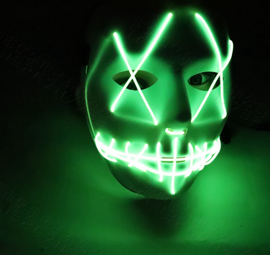 Máscara LED de Horror Halloween con Boca Rasgada y Ojos Cruzados Luminosos - Image 14