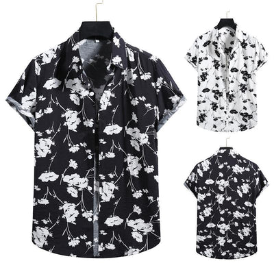 Camisa Casual de Manga Corta con Estampado Floral para Hombre - Image 16