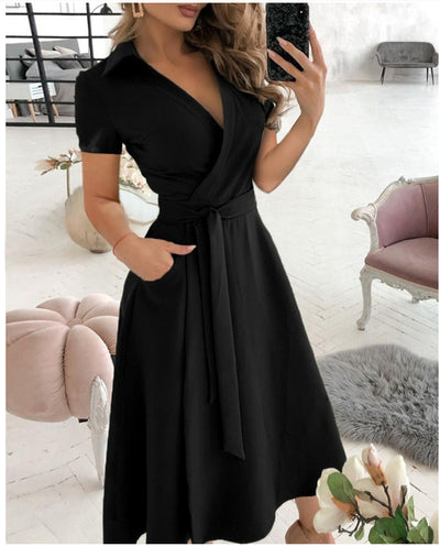 Vestido Largo Manga Larga Escote V Estampado para Mujer - Image 16