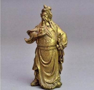 Estatua de Bronce de Guan Gong con Sello del Dios de la Riqueza - Image 4