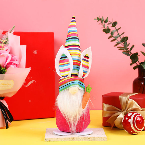 Muñeca Decorativa Conejo y Zanahoria para Pascua - Adorno de Ventana y Hogar