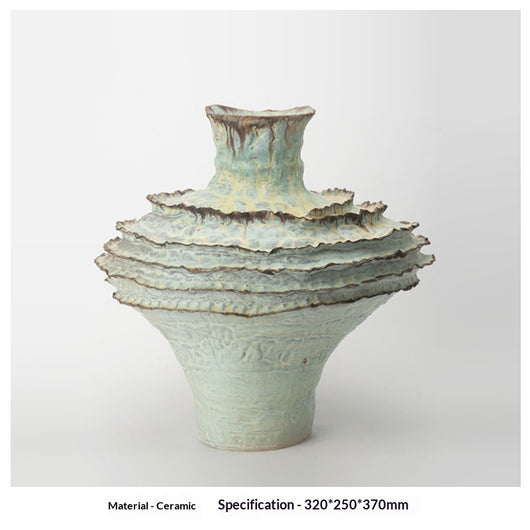Florero de Cerámica Vintage Wabi-Sabi con Diseño Artesanal Texturizado - Image 13