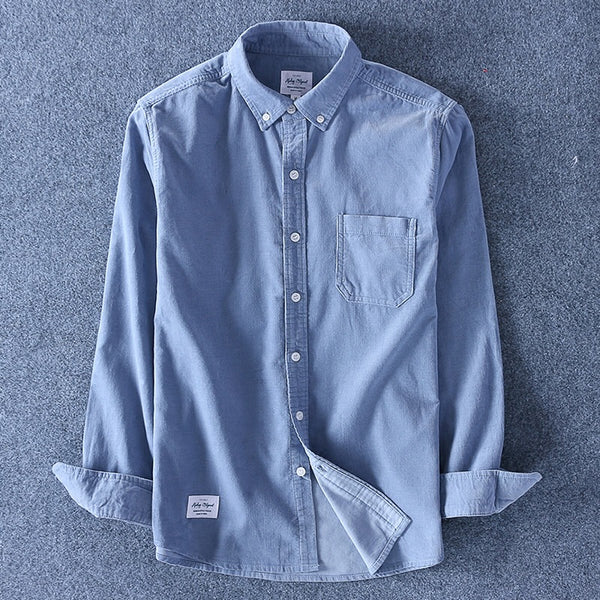 Camisa de Pana de Algodón para Hombre - Manga Larga Casual - Image 5
