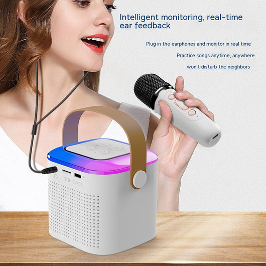 Equipo de Karaoke Bluetooth con Micrófono Inalámbrico Dual y Luces RGB - Image 5