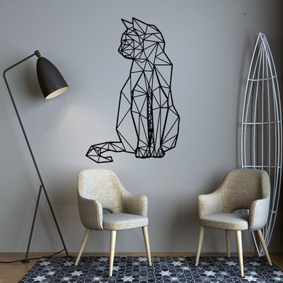 Vinilo Decorativo Gato Geométrico para Pared