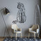 Vinilo Decorativo Gato Geométrico para Pared