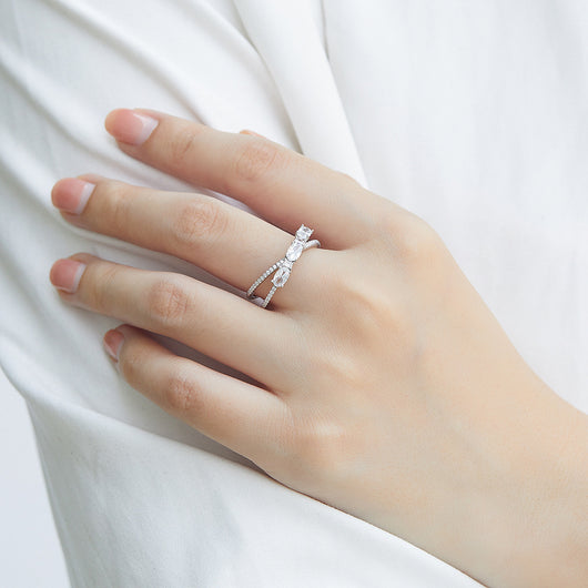 Anillo de Plata 925 con Zirconia Cúbica - Diseño Cruz Giratorio para Mujer - Image 10
