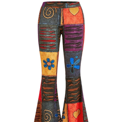 Pantalones Bootcut Ajustados con Estampado Abstracto Moderno - Image 5