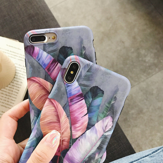 Funda para teléfono con diseño retro de hojas de plátano en colores vibrantes - Image 9