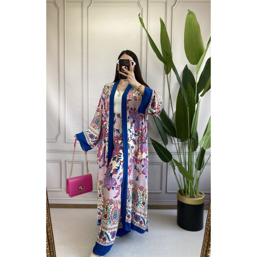Conjunto Elegante de Camisa Estampada y Pantalón Ancho - Image 10