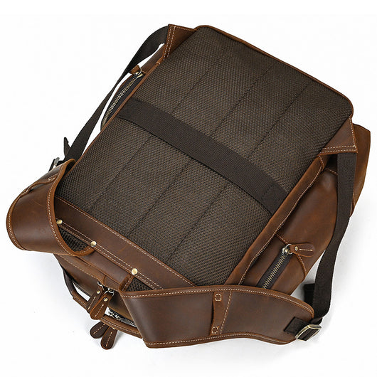 Mochila de Cuero Retro para Hombre - Gran Capacidad y Múltiples Bolsillos - Image 25