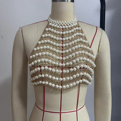 Chaleco de Cadena de Perlas para Fiestas - Image 2