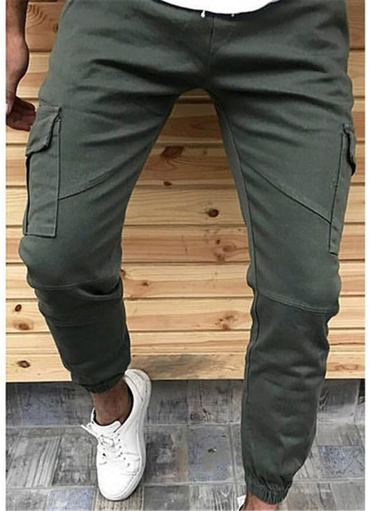 Pantalones Casuales para Hombre con Bolsillos Parche y Corte Relajado - Image 4