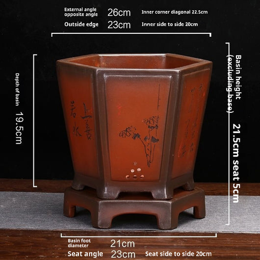 Maceta Hexagonal Grande de Cerámica - Image 15
