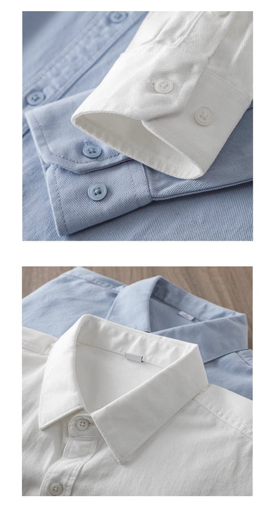 Camisa Blanca de Algodón Premium para Hombre con Bolsillos - Image 11