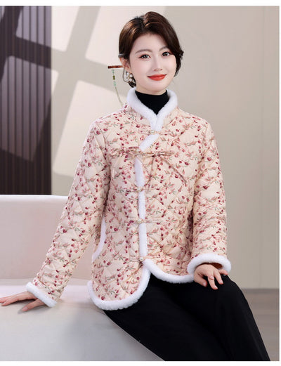 Chaqueta de Algodón Estilo Oriental con Cierre Diagonal e Impreso Floral - Image 17