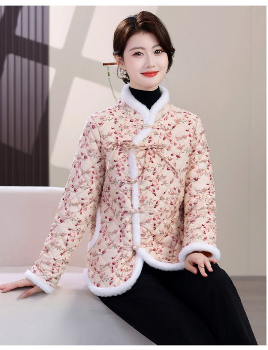 Chaqueta de Algodón Estilo Oriental con Cierre Diagonal e Impreso Floral - Image 17