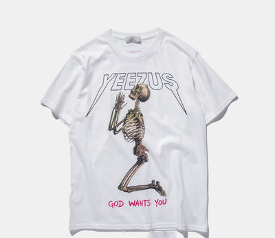 Camiseta de Algodón Puro con Diseño Calavera Religiosa Unisex - Image 9