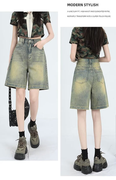 Shorts Denim Retro Lavado para Mujer - Estilo Casual Versátil - Image 13
