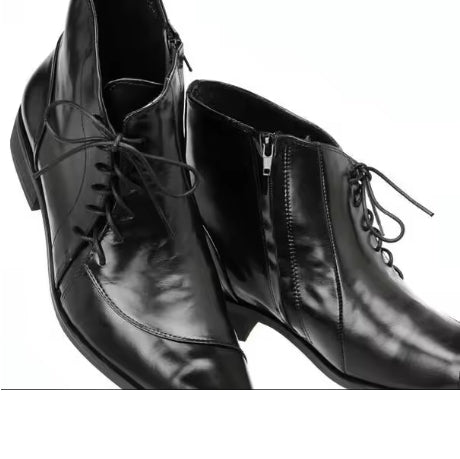 Botas de Cuero Puntiagudas Estilo Coreano Lujo Ligero para Hombre - Image 7