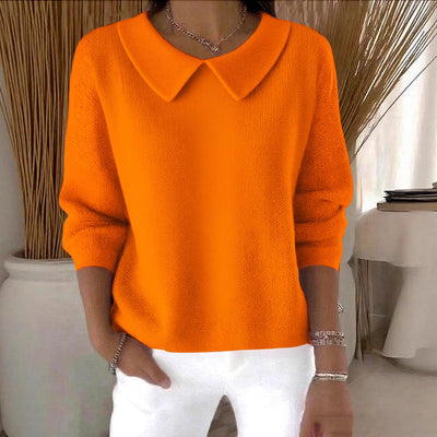 Blusa Suelta Casual de Manga Larga en Colores Lisos - Image 5