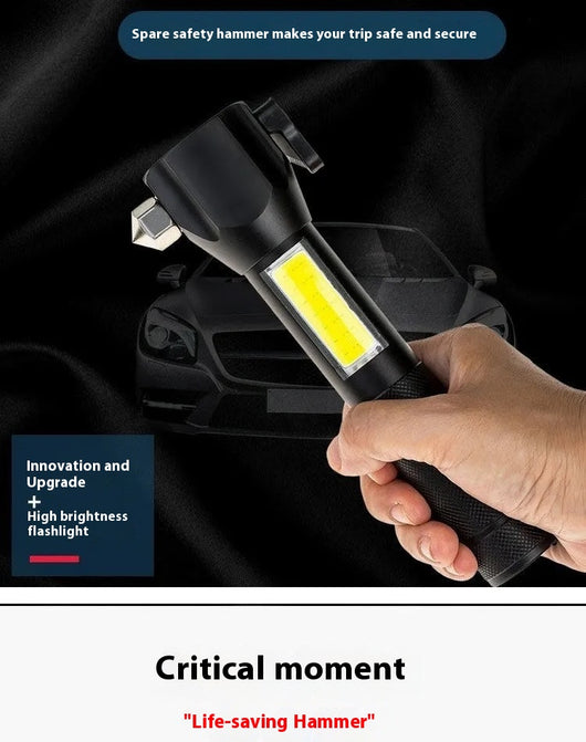 Linterna LED Recargable Multifunción con Martillo de Emergencia y Cortador de Vidrio - Image 12