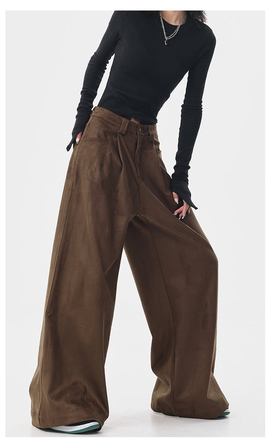 Pantalones Anchos Retro Vintage Marrón para Mujer - Estilo Casual Holgado - Image 11