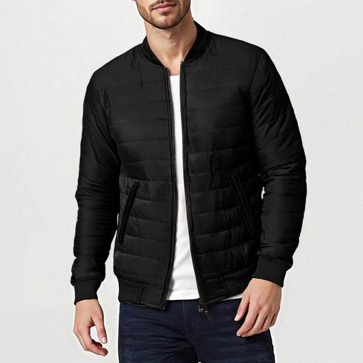 Chaqueta Acolchada de Cuello Alto en Algodón - Estilo Universitario - Image 3