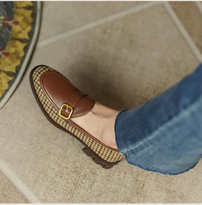 Zapatos Casuales de Cuero con Contraste de Color para Mujer - Image 16