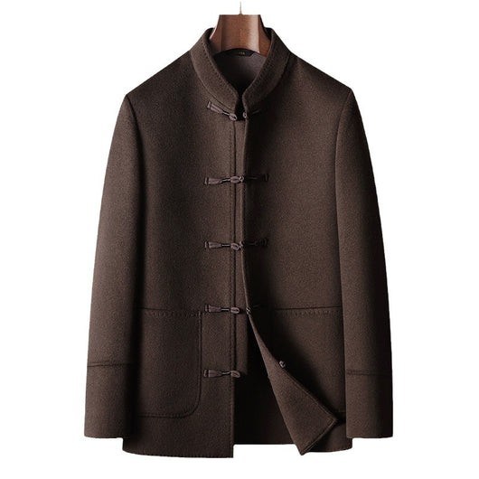 Abrigo de Lana para Hombre con Cuello Mao - Chaqueta Cálida de Estilo Asiático - Image 5