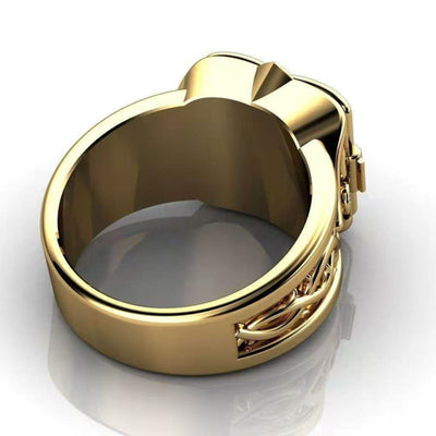 Anillo de Oro con Patrón de Cruz y Tapa Abatible para Hombre - Image 12