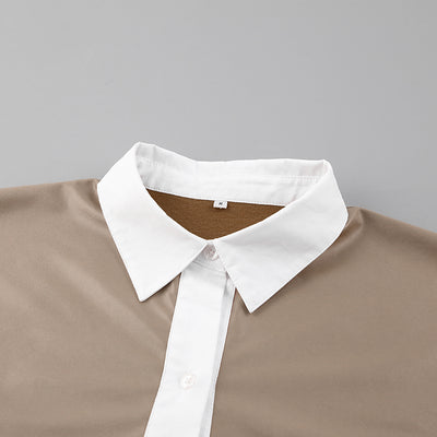 Blusa Manga Larga con Cuello Polo Holgado para Mujer - Image 11