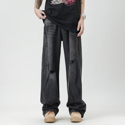 Pantalones Anchos con Diseño Irregular Roto - Image 12