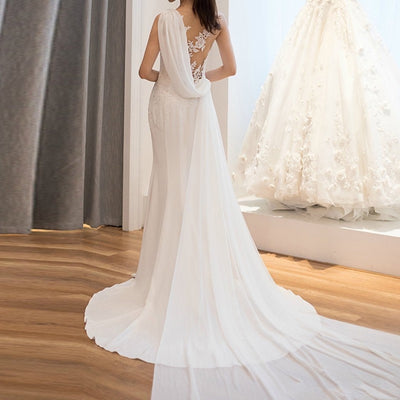 Vestido de Novia Semitransparente Cintura Media - Diseño Hada Etéreo - Image 3
