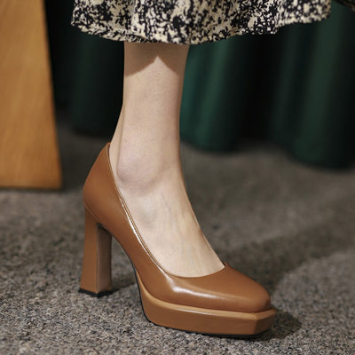 Zapatos de Cuero con Aceite de Caballo y Tacón Grueso - Image 11